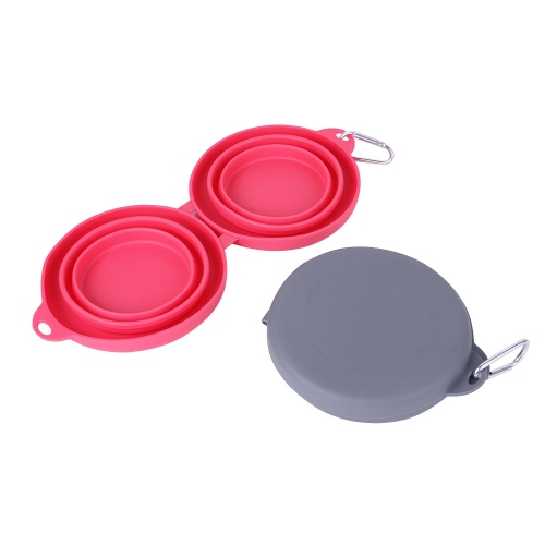 Rubber Foldable Double Pet Feeding Bowl - Image 6