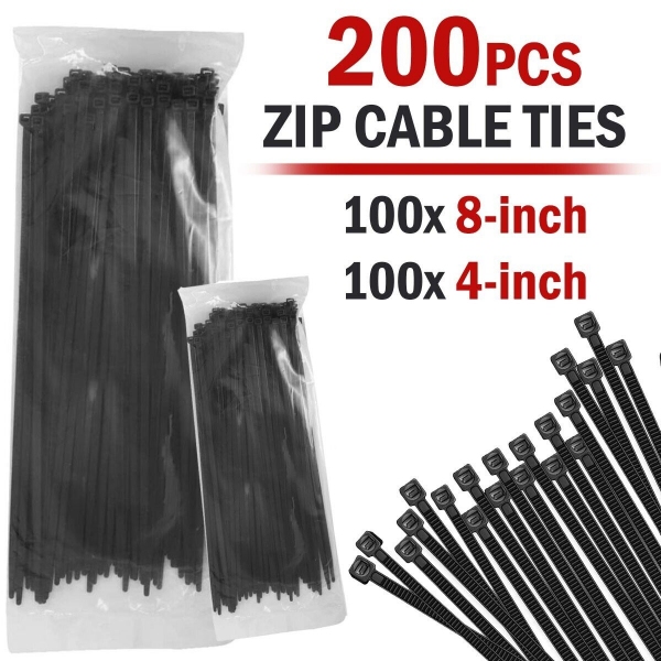 200PCS Cable Ties Zip UV Weather Resistant - Image 2